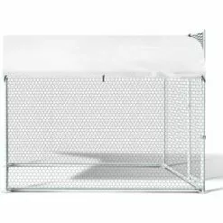 IDMARKET Enclos BOGOTA 4 M² Parc Grillagé 2x2x1,6 M Acier Galvanisé Avec Filet - Naturel -Poulailler et élevage de la basse-cour Soldes Magasin 19996424 5