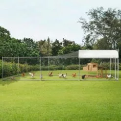 IDMARKET Enclos BOGOTA 12 M² Parc Grillagé 2x6x1,6 M Acier Galvanisé Avec Filet - Naturel -Poulailler et élevage de la basse-cour Soldes Magasin 19996436 3