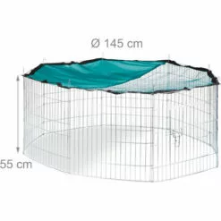 Relaxdays Cage Extérieur Lapin XL, Avec Filet, Enclos Pour Rongeurs, Avec Protection Contre Le Soleil, Ø 145 Cm, Zingué -Poulailler et élevage de la basse-cour Soldes Magasin 20884377 4