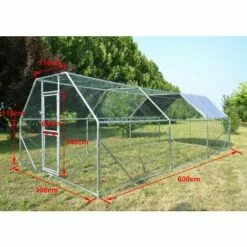 WILTEC Enclos Extérieur XXL 6x3x2m Grand Espace Auvent étanche Et Résistant Porte Verrouillable Volière -Poulailler et élevage de la basse-cour Soldes Magasin 21512874 5