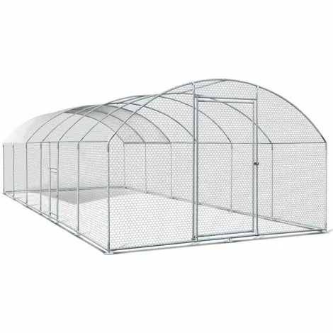 IDMARKET Enclos Poulailler Dôme 22,5 M² Parc Grillagé 3x7,5 M Avec Porte Latérale - Naturel 2 IDMARKET Enclos Poulailler Dôme 22,5 M² Parc Grillagé 3x7,5 M Avec Porte Latérale - Naturel – Image 2