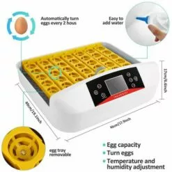 BETTER MAISON Oeufs Incubateur Numérique Automatique 32 Oeufs Pour Poulet Canards Oie Oiseau - Blanc -Poulailler et élevage de la basse-cour Soldes Magasin 21675053 3
