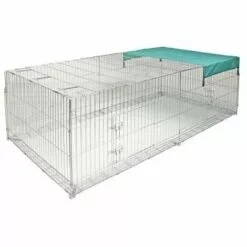 KERBL Enclos Extérieur Avec Toit Gris - Gris