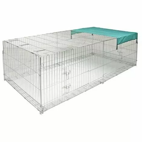 KERBL Enclos Extérieur Avec Toit Gris - Gris 1 KERBL Enclos Extérieur Avec Toit Gris - Gris