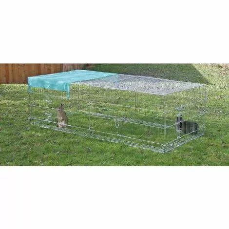 KERBL Enclos Extérieur Avec Toit Gris - Gris 3 KERBL Enclos Extérieur Avec Toit Gris - Gris – Image 3