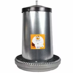 CHICK'A Nourrisseur à Trémie émaillé 25 L Pour 17 Poules - Gris