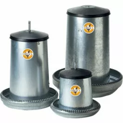 CHICK'A Nourrisseur à Trémie émaillé 25 L Pour 17 Poules - Gris -Poulailler et élevage de la basse-cour Soldes Magasin 23546510 3