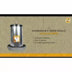 CHICK'A Nourrisseur à Trémie émaillé 25 L Pour 17 Poules - Gris -Poulailler et élevage de la basse-cour Soldes Magasin 23546510 5