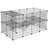 SONGMICS Enclos Modulable Pour Petits Animaux, Cage Intérieur, 2 Niveaux, Maillet En Caoutchouc Offert, Cochon D’Inde, Lapin, Assemblage Facile, 143 X 73 X 71 Cm (L X L X H), Noir LPI02H