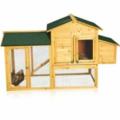 Melko Poulailler Avec Sortie Pour 4-6 Poulets Poulailler 168x75x103 Cm Poulailler Volières Avec Nichoir Avec Support De Couvercle, Imprégné Résistant Aux Intempéries