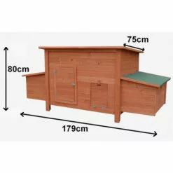 Melko Poulailler XXL 179 X 80 X 75 Cm Poulailler Avec Rampe Et 2 Nichoirs Volières En Bois -Poulailler et élevage de la basse-cour Soldes Magasin 24031631 5