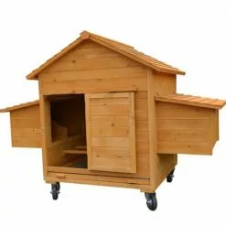 Melko Poulailler Pour 4 Poulets Roulants 157x90x114cm Poulailler En Bois Avec 2 Nichoirs -Poulailler et élevage de la basse-cour Soldes Magasin 24031644 4