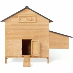 IDMARKET Poulailler Chalet 6 à 10 Poules Avec Pondoir En Bois - Naturel -Poulailler et élevage de la basse-cour Soldes Magasin 24168390 3