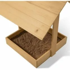 IDMARKET Bain De Poussière Pour Poules Bac En Bois Antiparasites Avec Toit - Naturel -Poulailler et élevage de la basse-cour Soldes Magasin 24799688 3