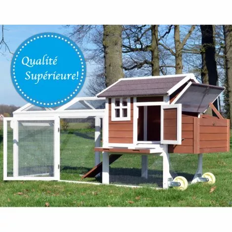 BBLOISIRAM Poulailler Mobile Extérieur En Bois De Haute Qualité 248 Cm X 115 Cm X 76 Cm Modèle « 153 Mobile » 2 BBLOISIRAM Poulailler Mobile Extérieur En Bois De Haute Qualité 248 Cm X 115 Cm X 76 Cm Modèle « 153 Mobile » – Image 2