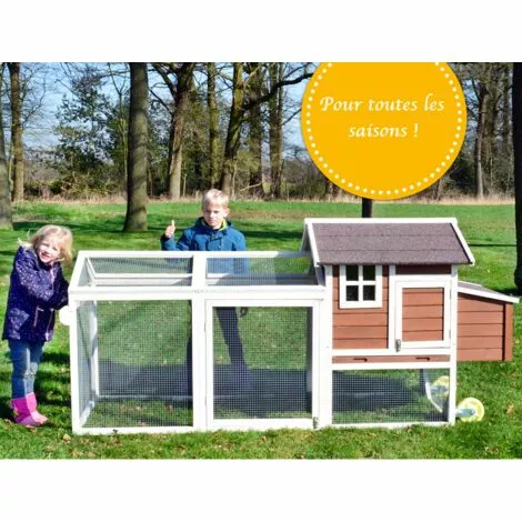 BBLOISIRAM Poulailler Mobile Extérieur En Bois De Haute Qualité 248 Cm X 115 Cm X 76 Cm Modèle « 153 Mobile » 4 BBLOISIRAM Poulailler Mobile Extérieur En Bois De Haute Qualité 248 Cm X 115 Cm X 76 Cm Modèle « 153 Mobile » – Image 4