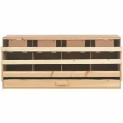 TRUE DEAL Pondoir 4 Compartiments 106x40x45 Cm Pinède Solide -Poulailler et élevage de la basse-cour Soldes Magasin 26126530 5