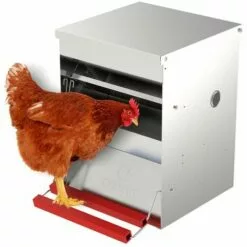 COPELE Mangeoire Anti-nuisible Safeed 6 Kg - Gris / Rouge -Poulailler et élevage de la basse-cour Soldes Magasin 26675892 3