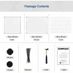 SONGMICS Parc Pour Cochons D'Inde, Avec Échelle, Enclos, Clôture Modulaire, En Plastique, Pour Hamsters, Lapin, Petits Animaux, Transparent LPC03W - Transparent -Poulailler et élevage de la basse-cour Soldes Magasin 27184610 5