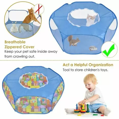 BEARSU Parc Pour Petits Animaux, Tente Pour Animaux De Compagnie Transparente Et Respirante Avec Couvercle Supérieur, Clôture Cour Pliable D'exercice Intérieur Extérieur à Ouverture Automatique 3 BEARSU Parc Pour Petits Animaux, Tente Pour Animaux De Compagnie Transparente Et Respirante Avec Couvercle Supérieur, Clôture Cour Pliable D'exercice Intérieur Extérieur à Ouverture Automatique – Image 3