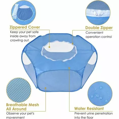 BEARSU Parc Pour Petits Animaux, Tente Pour Animaux De Compagnie Transparente Et Respirante Avec Couvercle Supérieur, Clôture Cour Pliable D'exercice Intérieur Extérieur à Ouverture Automatique 5 BEARSU Parc Pour Petits Animaux, Tente Pour Animaux De Compagnie Transparente Et Respirante Avec Couvercle Supérieur, Clôture Cour Pliable D'exercice Intérieur Extérieur à Ouverture Automatique – Image 5