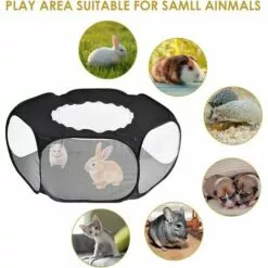 BEARSU Parc Pour Petits Animaux, Tente Pour Animaux De Compagnie Transparente Et Respirante Avec Couvercle Supérieur, Clôture Cour Pliable D'exercice Intérieur Extérieur à Ouverture Automatique -Poulailler et élevage de la basse-cour Soldes Magasin 27487892 4