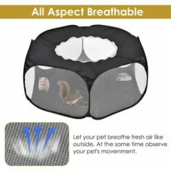 BEARSU Parc Pour Petits Animaux, Tente Pour Animaux De Compagnie Transparente Et Respirante Avec Couvercle Supérieur, Clôture Cour Pliable D'exercice Intérieur Extérieur à Ouverture Automatique -Poulailler et élevage de la basse-cour Soldes Magasin 27487892 5