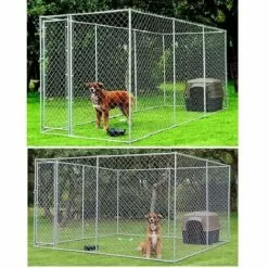 Bc-elec - RA-D33 Parc à Chiots 3x3x1.8m Ou 1.5x4.6x1.8m, Enclos Pour Chiens, Chenil D'extérieur, Enclos D'exercice Cage Pour Chiens - Gris -Poulailler et élevage de la basse-cour Soldes Magasin 27977688 5