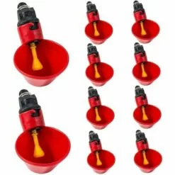 LITZEE 10PCS Coupes Buveur De Poulet Automatique - Tasses À Boire D'eau De Volaille, Buveur En Plastique Buveur, Poulet Nourrisseur Oiseau Coop Coopérative, For Poulet Poulet
