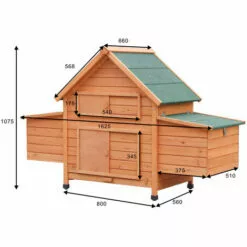 Poulailler 2 Poules Clapier Mobile 1625x560x1075 Mm 2 Zones De Pondoir 2 Séparateurs 2 Perchoirs 2 Portes Verrouillables, Rampe, Imperméable Nettoyage Facile-BRAST -Poulailler et élevage de la basse-cour Soldes Magasin 29032194 5