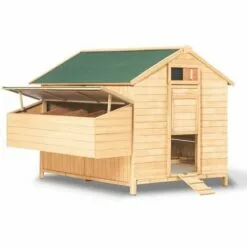 TERRE JARDIN Grand Poulailler En Bois Avec Quadruple Pondoir -Poulailler et élevage de la basse-cour Soldes Magasin 29531007 3