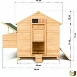 TERRE JARDIN Grand Poulailler En Bois Avec Quadruple Pondoir -Poulailler et élevage de la basse-cour Soldes Magasin 29531007 5