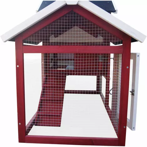 Poulailler 2 Poules (petit) Bois Avec Pondoir Et Enclos 152 X 62 X 92 Cm PREMIUM, 2 Portes Verrouillables, Imperméable, Nettoyage Facile - De BRAST 2 Poulailler 2 Poules (petit) Bois Avec Pondoir Et Enclos 152 X 62 X 92 Cm PREMIUM, 2 Portes Verrouillables, Imperméable, Nettoyage Facile - De BRAST – Image 2