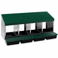 POULAILLER DIRECT Pondoir Poule 4 Nichoirs Avec Fond Plastique - Gaun