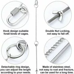 Betterlife Poulet Suspendu Mangeoire Poulet Perroquet Suspendu Mangeoire à Oiseaux En Acier Inoxydable Mangeoire à Poulet Jouet= 7 Betterlife Poulet Suspendu Mangeoire Poulet Perroquet Suspendu Mangeoire à Oiseaux En Acier Inoxydable Mangeoire à Poulet Jouet= -Poulailler et élevage de la basse-cour Soldes Magasin 30051690 3