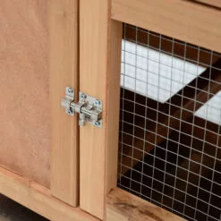 HOMCOM Poulailler Clapier Modèle Chalet Multi-équipé : Rampes, Nichoirs, Perchoirs, Plateau Excrément, Fenêtre, Portes Bois Massif - Marron -Poulailler et élevage de la basse-cour Soldes Magasin 3023961 5