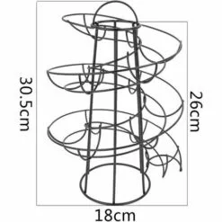 BETTERLIFE Distributeur à œufs Rangement Façon Spirale, En Métal Fer Support à Oeufs Spirale Oeufs Presentoir De Cuisine, Pour 24 œufs (Noir) -Poulailler et élevage de la basse-cour Soldes Magasin 30652628 5