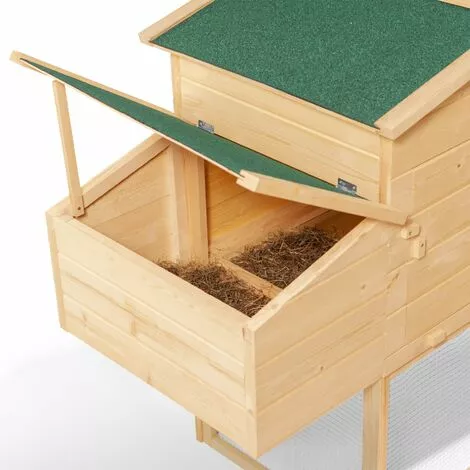 IDMARKET Poulailler COMFORT Avec Pondoir En Bois - Naturel 3 IDMARKET Poulailler COMFORT Avec Pondoir En Bois - Naturel – Image 3