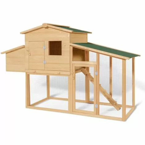 IDMARKET Poulailler COMFORT Avec Pondoir En Bois - Naturel 5 IDMARKET Poulailler COMFORT Avec Pondoir En Bois - Naturel – Image 5