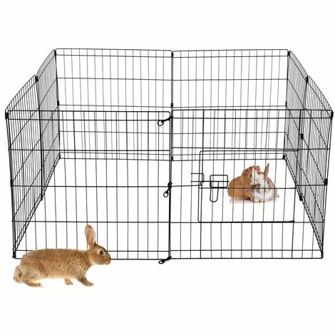 ECD GERMANY Enclos Extérieur Cage Clapier Pour Petits Animaux Revêtement Métal 124 X 61 Cm 1 ECD GERMANY Enclos Extérieur Cage Clapier Pour Petits Animaux Revêtement Métal 124 X 61 Cm
