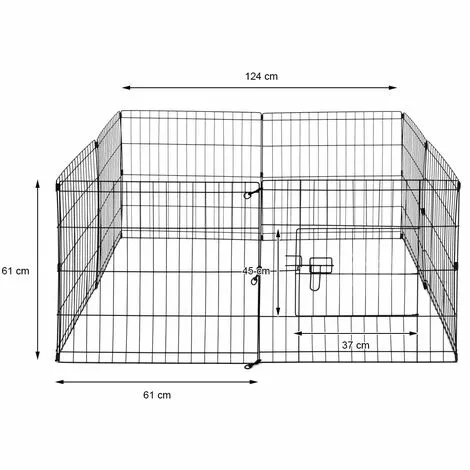 ECD GERMANY Enclos Extérieur Cage Clapier Pour Petits Animaux Revêtement Métal 124 X 61 Cm 5 ECD GERMANY Enclos Extérieur Cage Clapier Pour Petits Animaux Revêtement Métal 124 X 61 Cm – Image 5