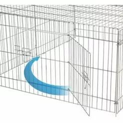 ECD GERMANY Cage Clapier Enclos Extérieur Avec Pare-soleil En Métal Galvanisé 140x60x113 Cm -Poulailler et élevage de la basse-cour Soldes Magasin 31650282 3