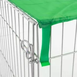 ECD GERMANY Cage Clapier Enclos Extérieur Avec Pare-soleil En Métal Galvanisé 140x60x113 Cm -Poulailler et élevage de la basse-cour Soldes Magasin 31650282 5