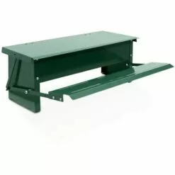 ALICE'S GARDEN Mangeoire Automatique Pour Poules - Distributeur à Pédale - Capacité De 5kg - Acier Galvanisé - Vert