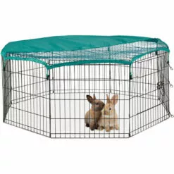 Relaxdays Enclos, Pliable, Avec Couvercle, Lapins, Cochons D’inde, Intérieur Et Extérieur, élevage, S, Noir