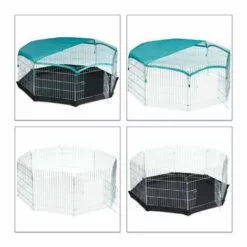 Relaxdays Enclos Avec Couverture En Filet, Lapins, Cochons D’inde,extérieur, élevage, HlP60,5x16cm Argent -Poulailler et élevage de la basse-cour Soldes Magasin 32828164 5