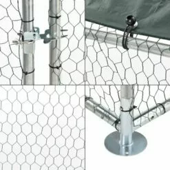 HELLOSHOP26 Enclos Extérieur Volière Cage Pour Animaux Avec Serrure Armature Acier Galvanisé 2 X 2 X 2 M Argent Vert Foncé - Vert -Poulailler et élevage de la basse-cour Soldes Magasin 33228961 5