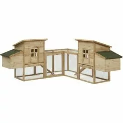 MADE4US Gertrude - Enclos Poulailler 4 Poules En Bois Avec 2 Pondoirs