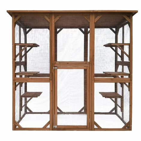 CÉMONJARDIN Parc à Chats En Bois 1 CÉMONJARDIN Parc à Chats En Bois