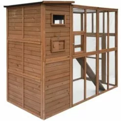 CÉMONJARDIN Grand Parc à Chats Avec Abri En Bois -Poulailler et élevage de la basse-cour Soldes Magasin 34989234 5